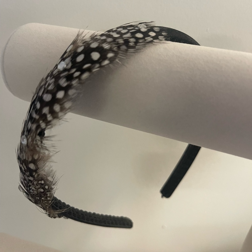 Feathered Rhinestone Headband